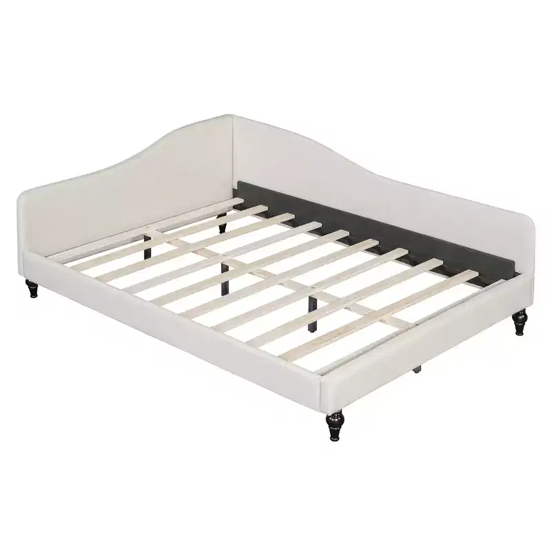 Whisen Stylish L-Shaped Design Solid Wood Legs Linen Daybed