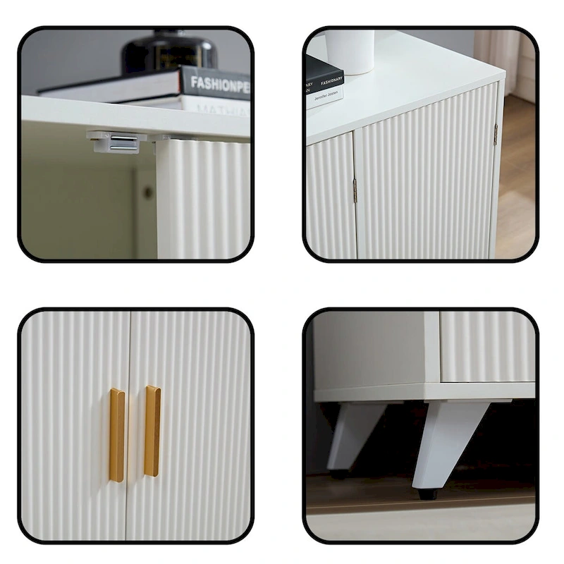 Ideboard with Wavy Texture Buffet Cabinet