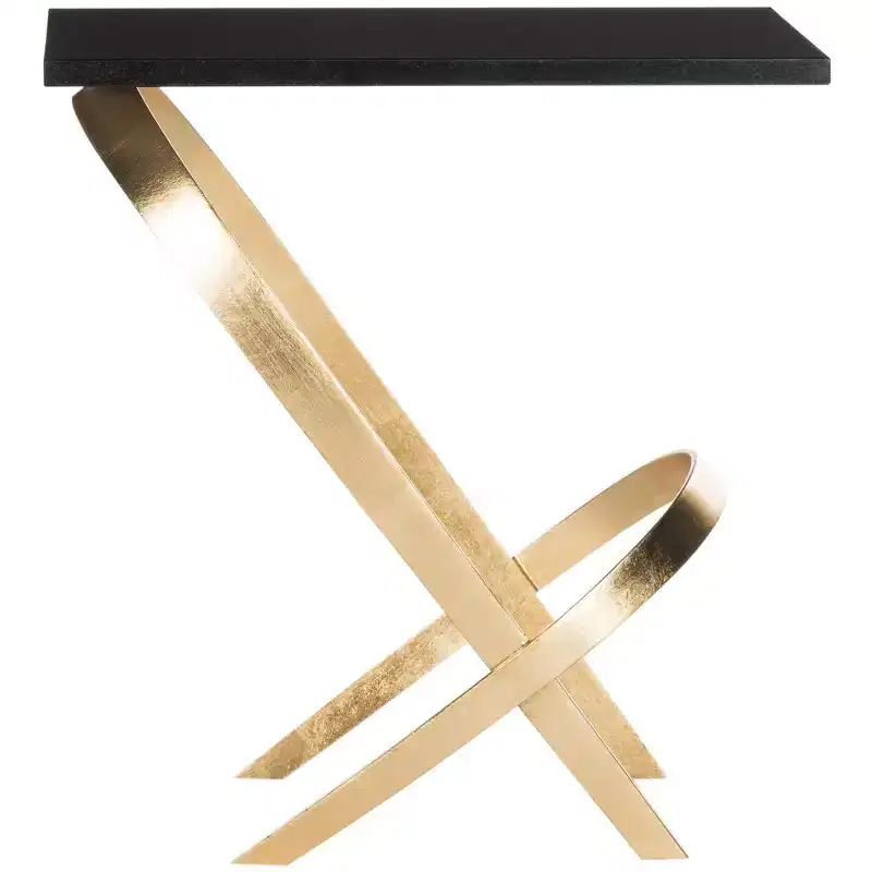 Dovie Side Table - FOX2597A - Gold/Black - Safavieh Couture