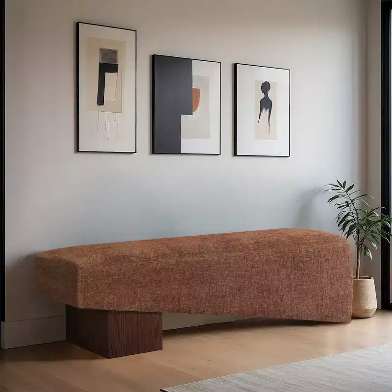 Meridian Furniture,Alora Fabric Bench
