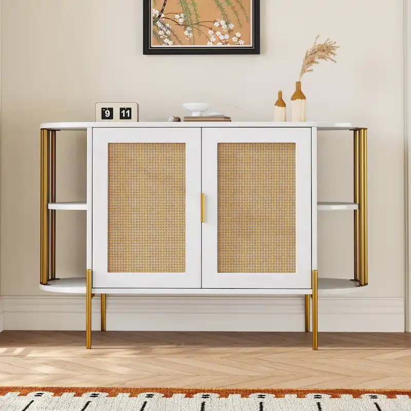 legant Curved Dining Cabinet with Gold Trim