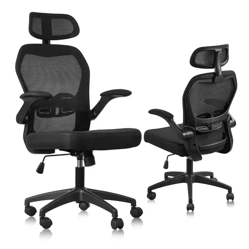 Ergonomic Mesh Office Chair with Headrest, Lumbar Support and Flip-Up Arms