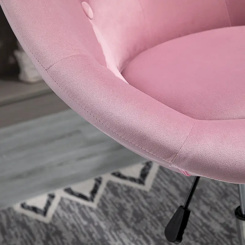 HOMCOM Swivel Accent Chair Modern Makeup Vanity Chair Adjustable Height Leisure Lounge Chair