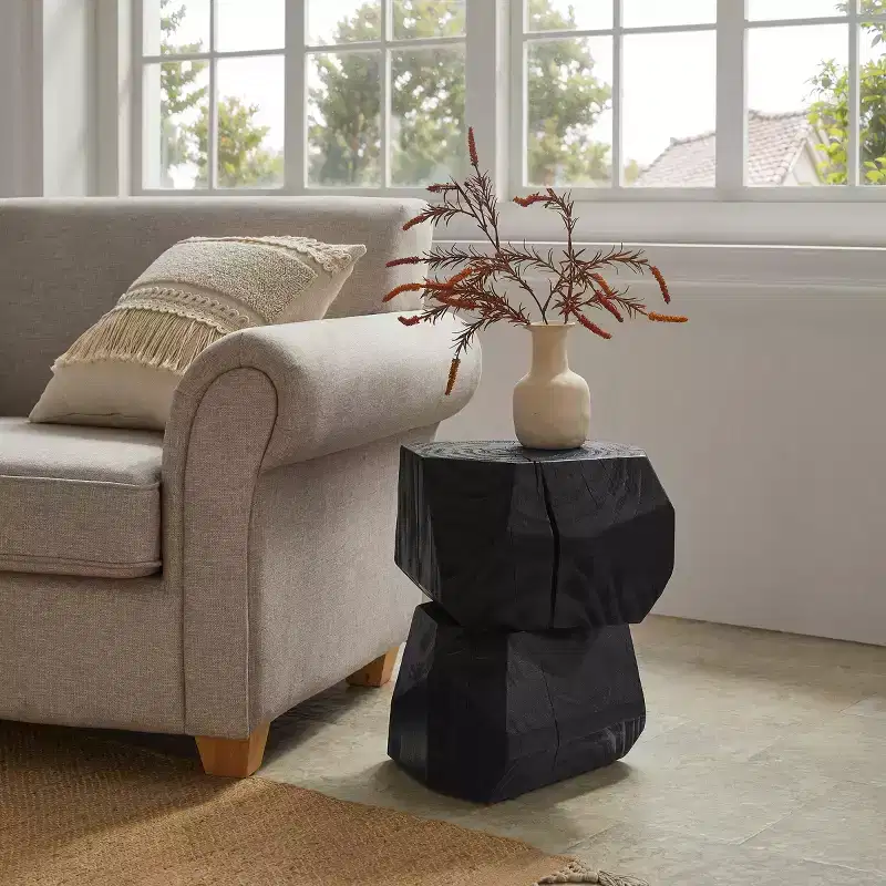 Special Irregular Shape Solid Wood End Table Side Table