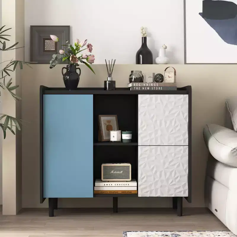 Modern Sideboard Buffet Cabinet with 1 Door and 2 Drawers for Living Room, Entryway and Office