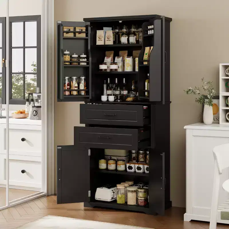 Christopher Knight Home Walter Modern Multi-Functional Storage Cabinet with 2 Drawers and Adjustable Shelves