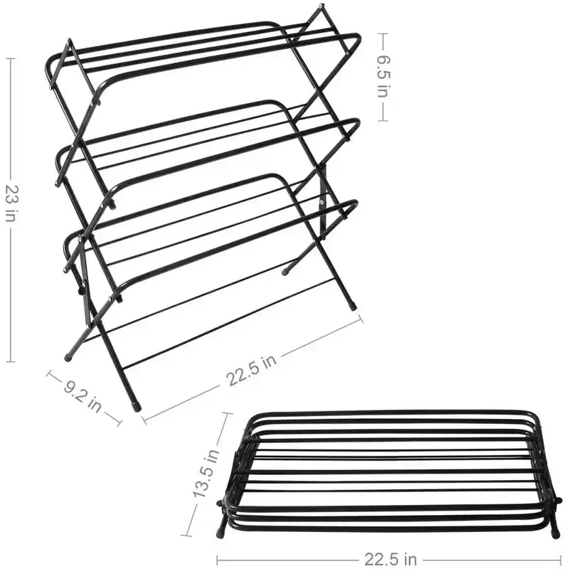 Zenree 4-Tier Foldable Metal Shoe Rack Shelf, Matte Black