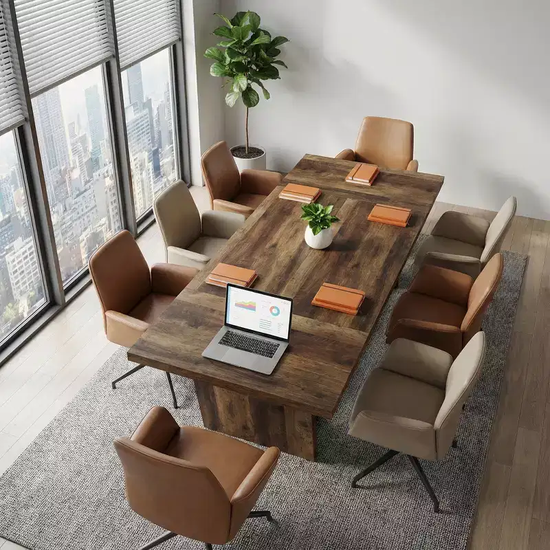 MAYEERTY 70.8 Wood Executive Desk, Modern Study Computer Writing Table