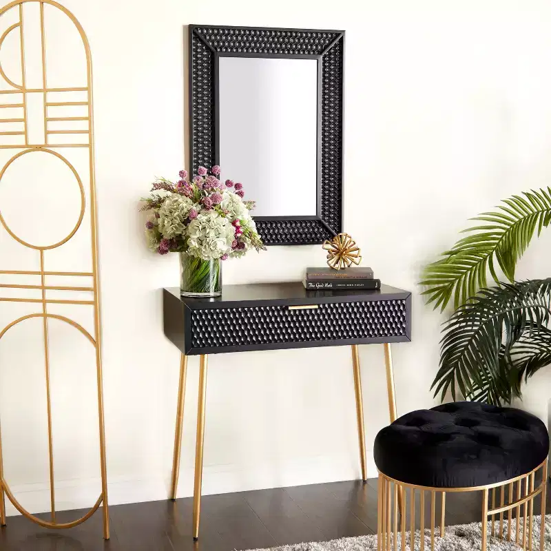 Contemporary Wood Console Tables with Mirror