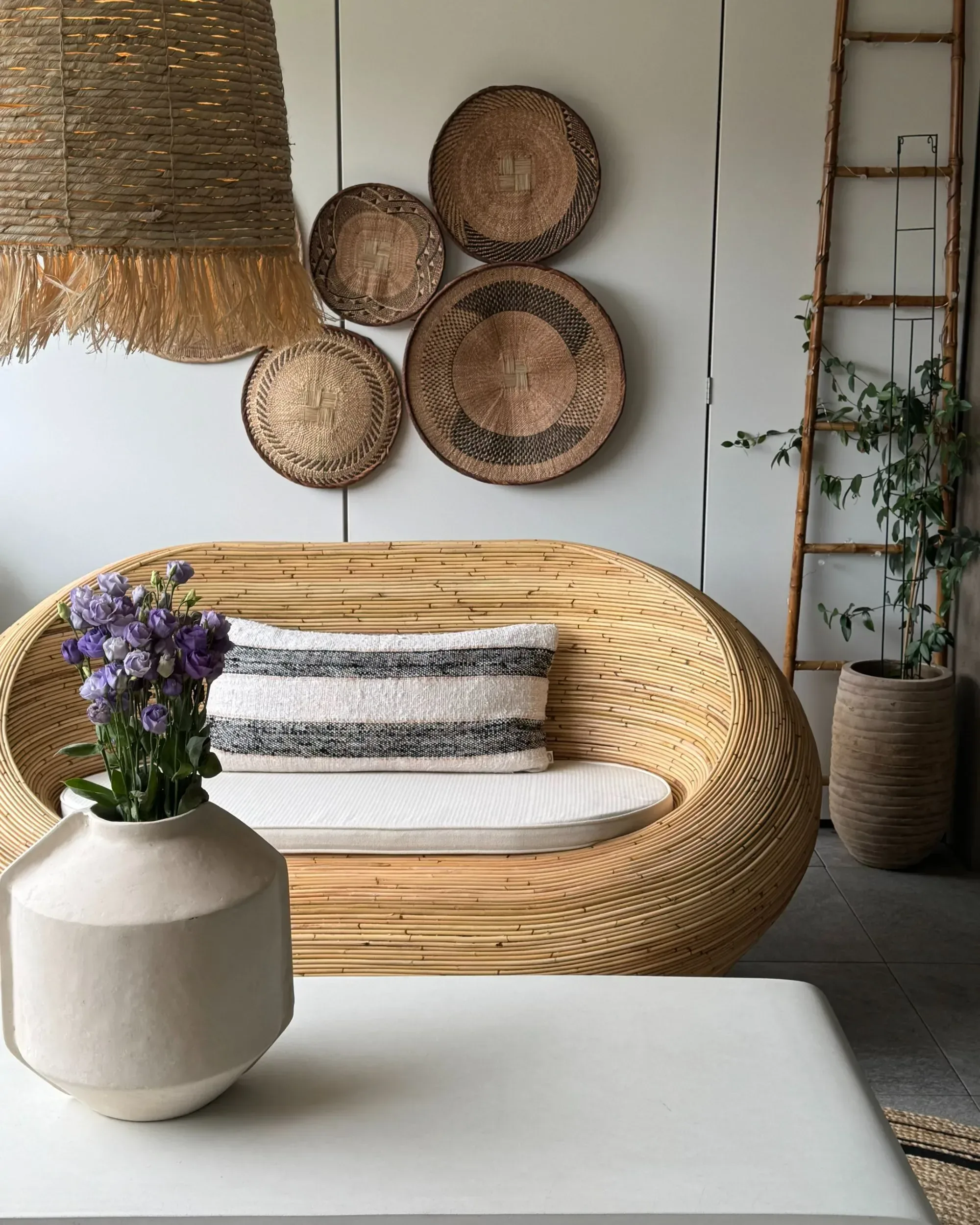 Divano da giardino 2 posti Rattan Naturale