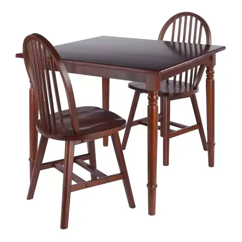 Walnut Square Farmhouse Dining Set, Seats 4, 3-Piece