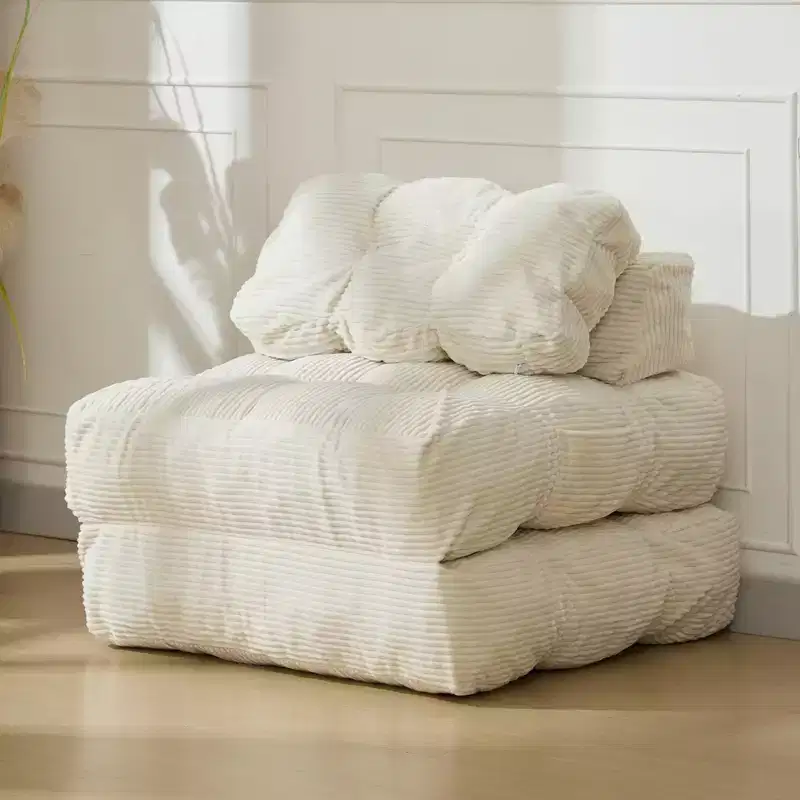 Folding Sofa Bed, Single Convertible Sleeper Chair with Pillow, Mattress & Back Support, Machine Washable Cover, for Living Room, Dorm, Apartment