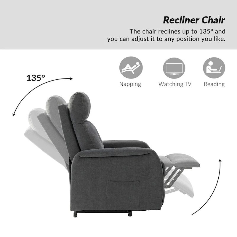 Elisa Power Remote Lift Assist Recliner with Metal Base
