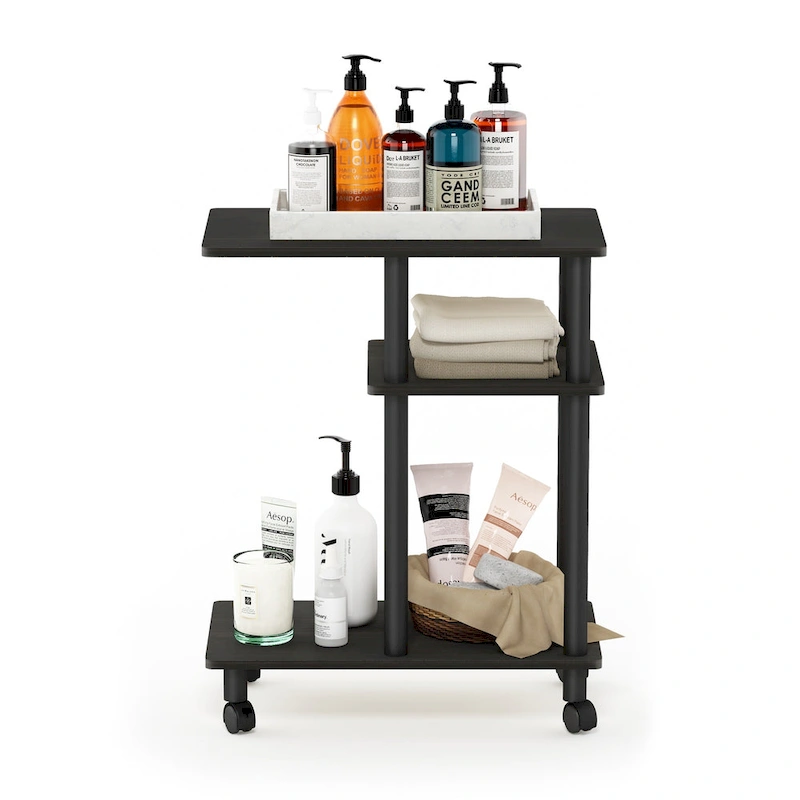 Furinno Turn-N-Tube U Shape Sofa Side Table with Casters