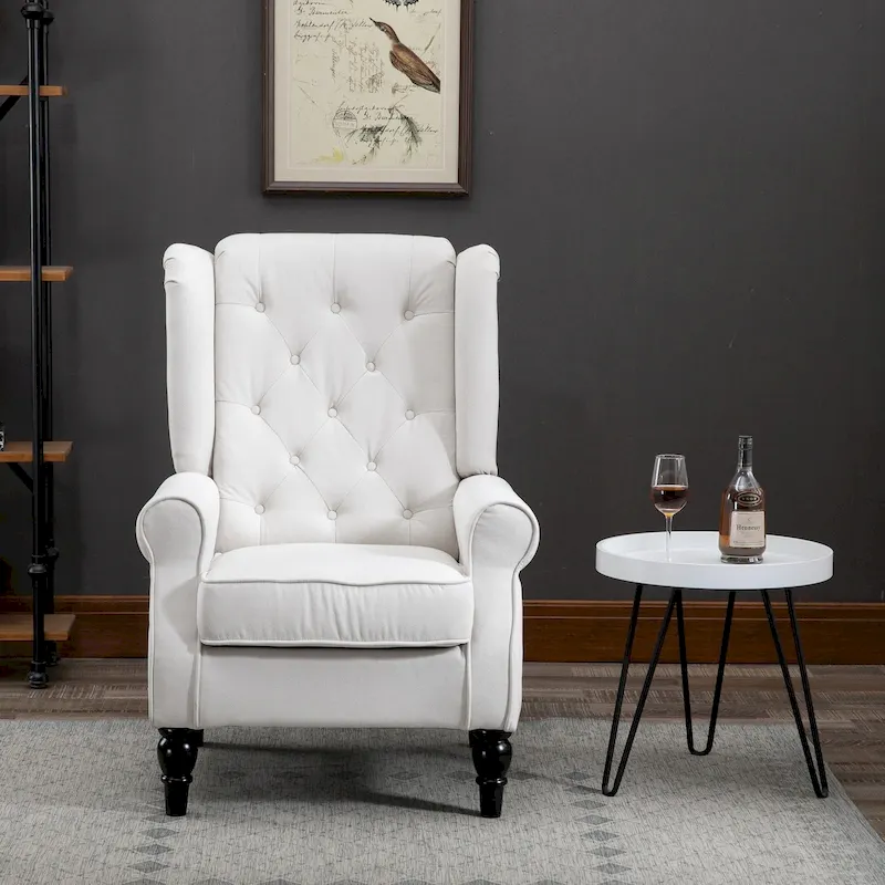 HOMCOM Copper Grove Guanta Tufted Wood Leg Accent Chair