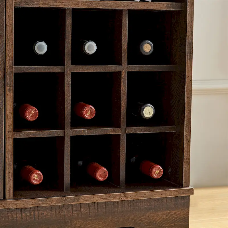 Coffee Bar Cabinet Bar Cabinet w/Wine Rack Buffet Sideboard Cabinet