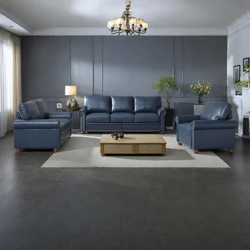 Mid-Century Modern Faux Leather Sofa with Storage, 1+2+3 Seater