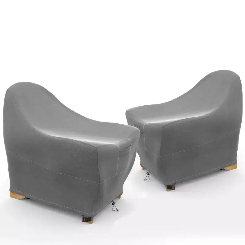KHOMO GEAR Set of 2 Adirondack Patio Chair Covers  Gray, Durable, Weatherproof, UV Resistant, Protection from Rain & Dust
