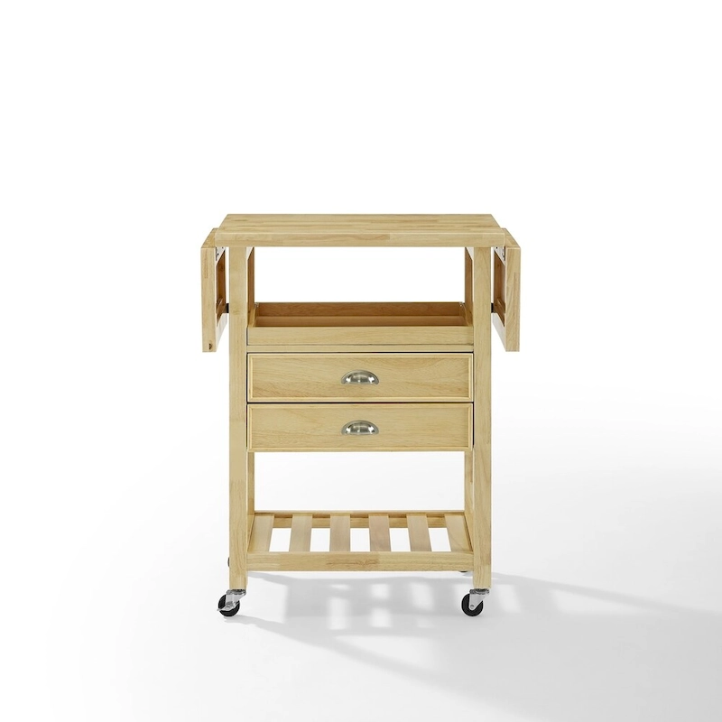Crosley Bristol Double Drop Leaf Kitchen Cart Natural - 15.13d x 45w x 35.25h