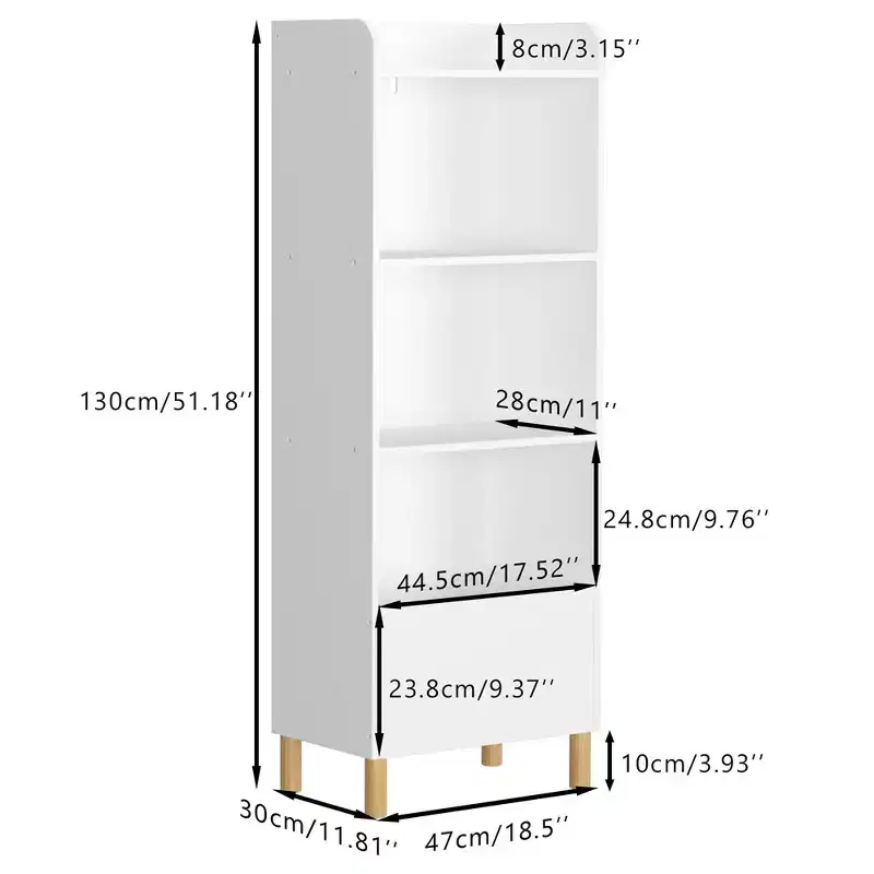 Bookshelf for Kids, 4-Tier Children Bookshelf Kids Bookcase Kids Toy Storage Organizer Book Shelves for Kids Room, Playroom, Nursery