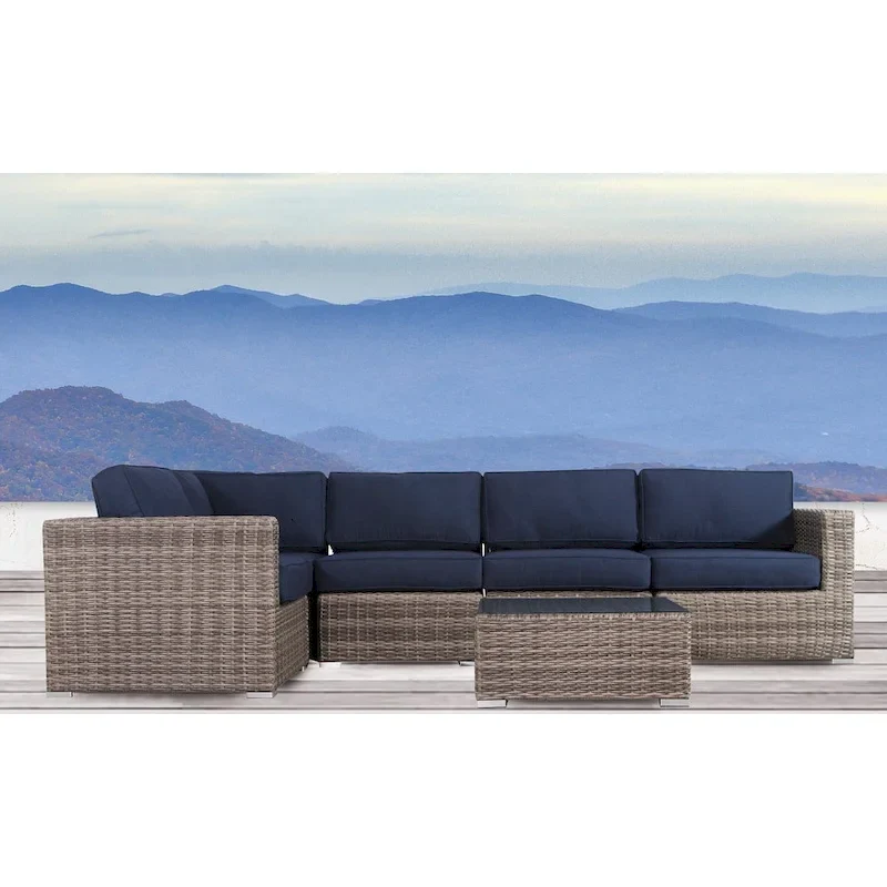 Wicker/Rattan 4 - Person Seating Group with Sunbrella Cushions