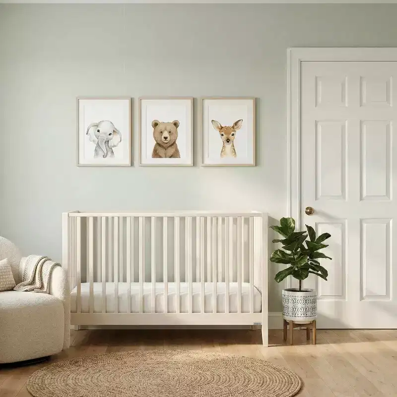 3-in-1 Convertible Crib, Solid Beechwood, GREENGUARD Gold Certified, Made in Italy