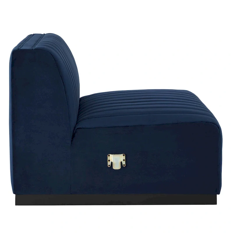 Channel Tufted Velvet Upholstered Sofa