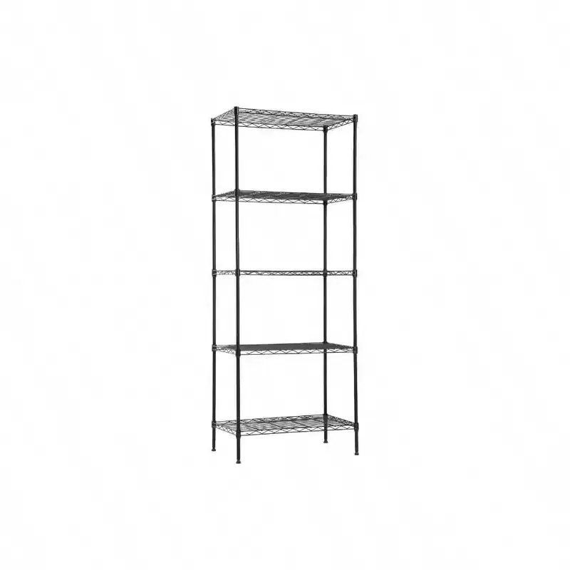 14 inch D 24 inch W 60 inch H Black Metal Wire Shelving Unit 5 Tier Commercial Shelf for Restaurant Garage Kitchen