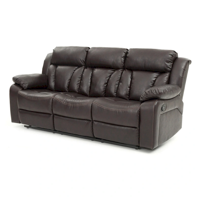 Daria 85 in. W Flared Arm Faux Leather Straight Reclining Sofa - 37L x 85W x 41H
