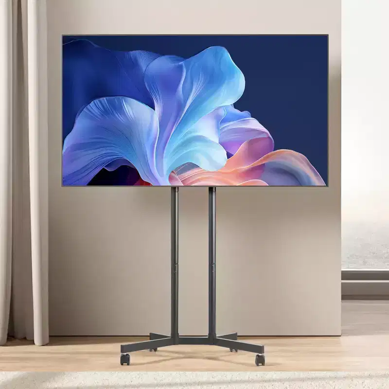 Rolling TV Stand for 32-65 Inch Screens Height Adjustable Black