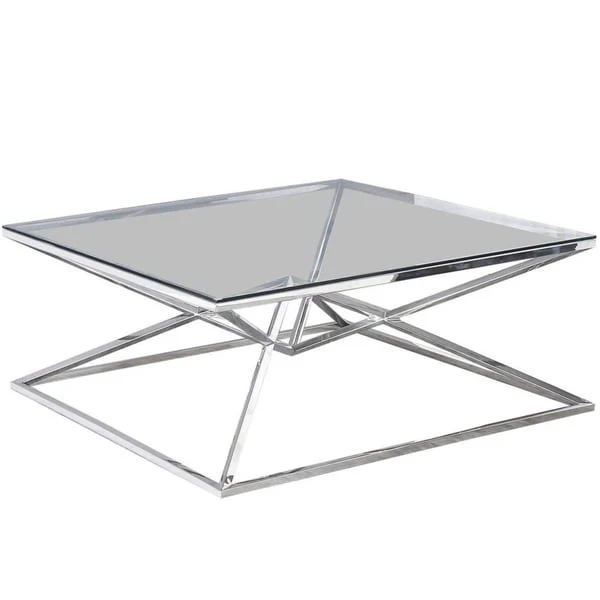 Angled Stainless Steel Square Coffee Table