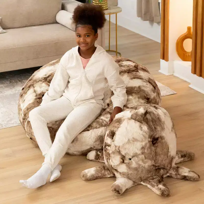 Raven-Symon Huggy the Octopus Sea Buddy Large Kids Stuffed Animal Bean Bag and Pouf