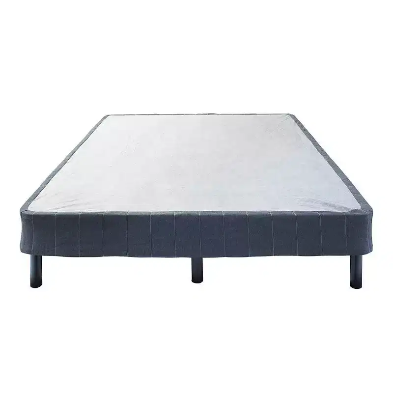 Foldable Mattress Foundation with Attachable Legs Black