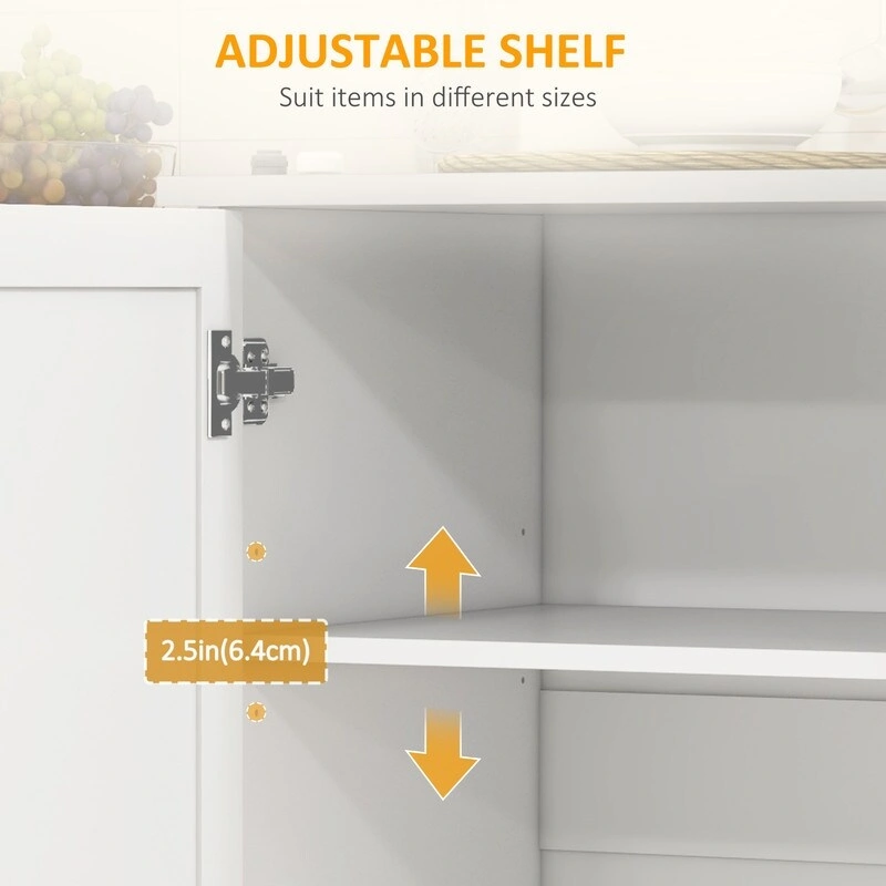 50.5Kitchen Island Rolling Kitchen Cart on Wheels with Drawer,3 Cabinets,Stainless Steel Countertop,Spice Rack and Towel Rack
