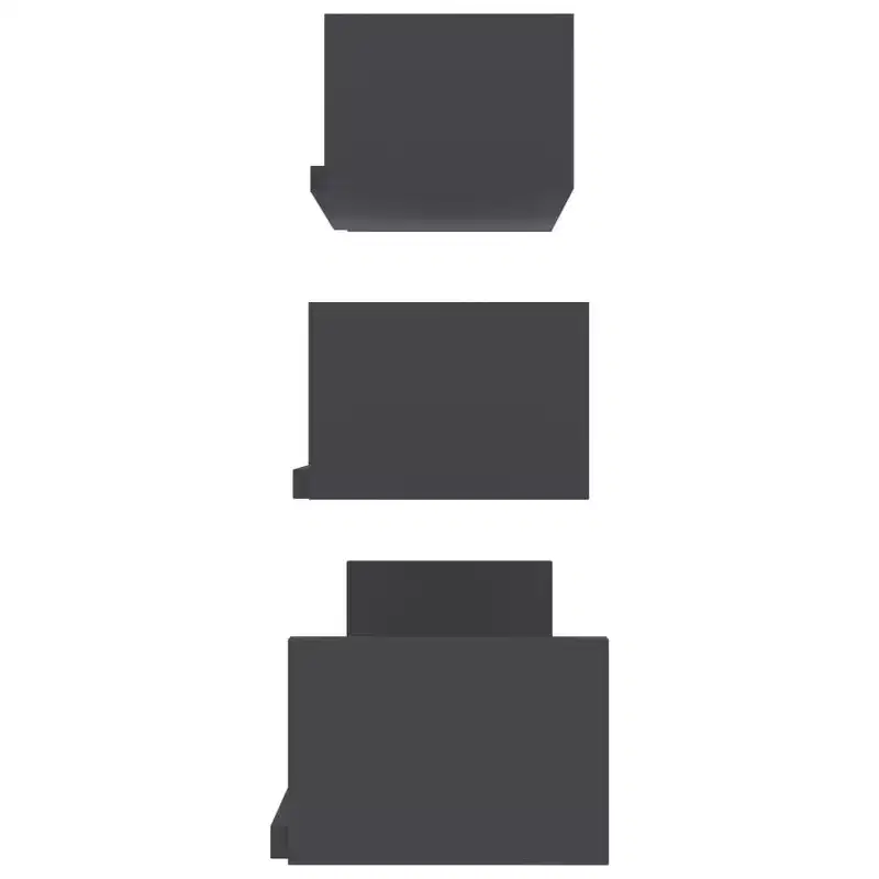 Shelf Black Engineered wood Large Wall-mounted