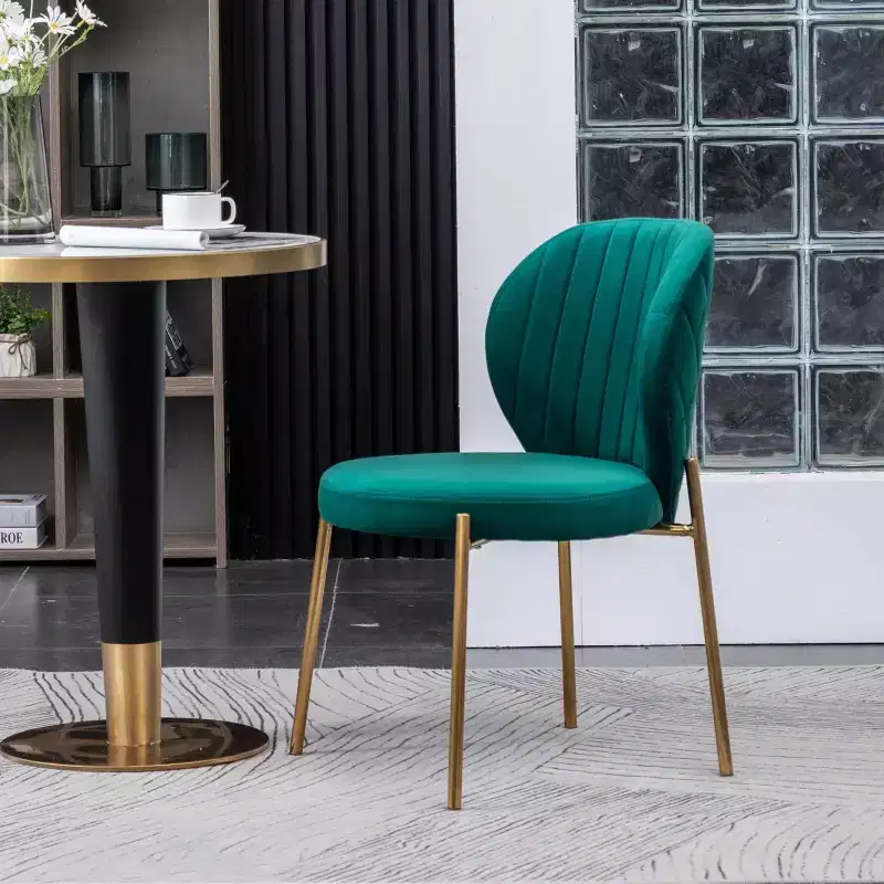Roundhill Furniture Amoa Contemporary Velvet Dining Chair, Green