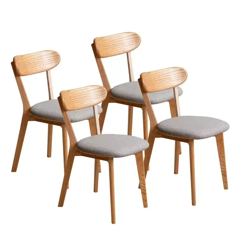 MAYEERTY Set of 4 Upholstered Dining Chairs, Solid Wood Chairs for Kitchen Dining Room Living Room