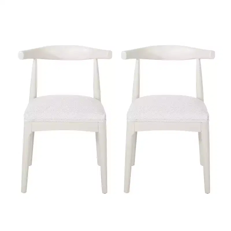 GDFStudio Covey Mid-Century Modern Fabric Upholstered Wood Dining Chairs (Set of 2)