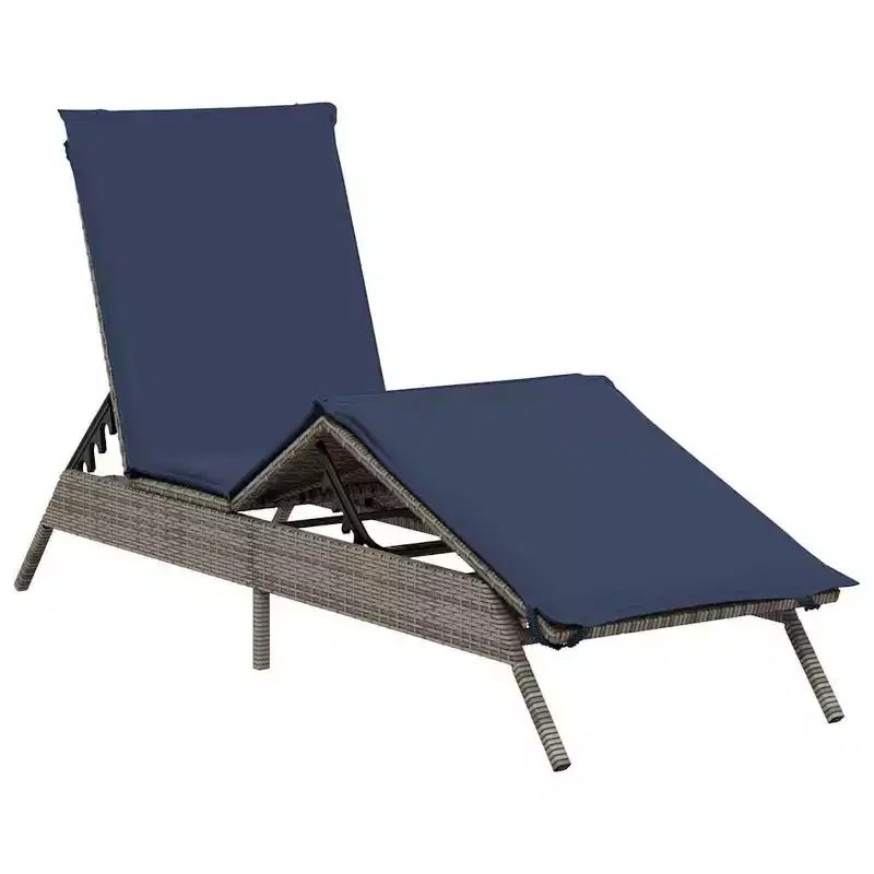 vidaXL Patio Sun Lounger PE rattan Extra Long Adjustable Footrests