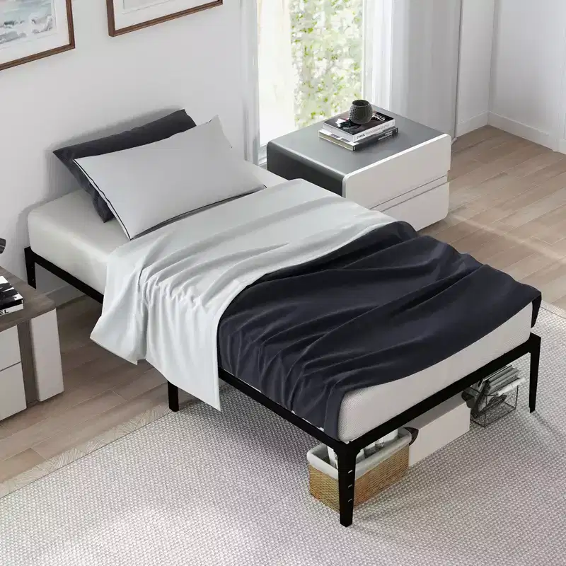 6/12.6 Inch Twin/Full/Queen Size Bed Frame, Heavy Duty Metal Platform Bed Frame with Durable Iron Slat Support and Legs