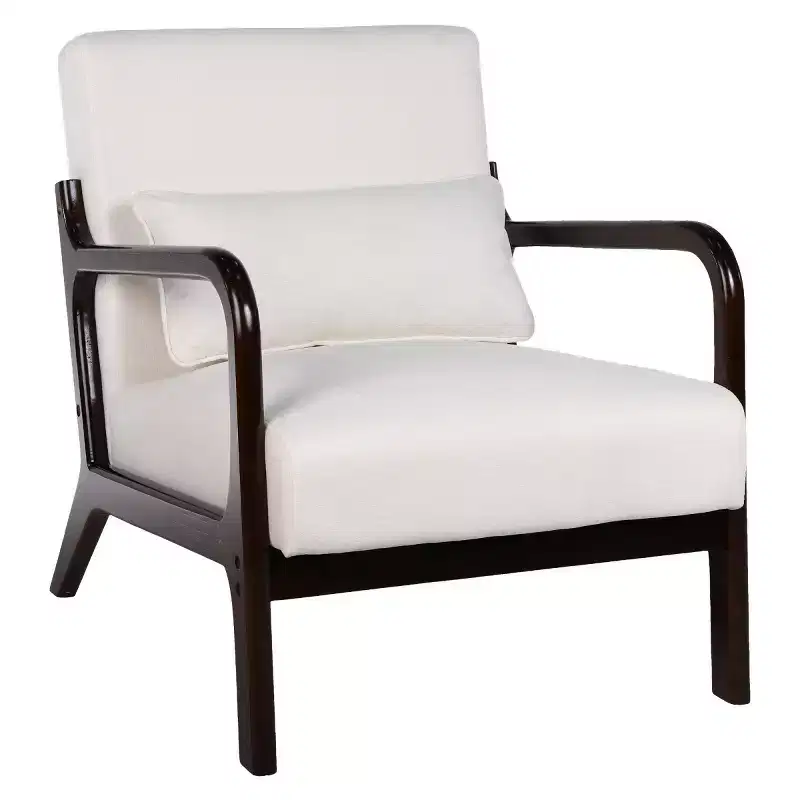 Modern Accent Armchair with Solid Wood Frame – Stylish Upholstered Side Chair