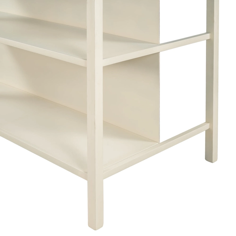Topmax Solid Wood Rustic 45 Stationary Kitchen Island