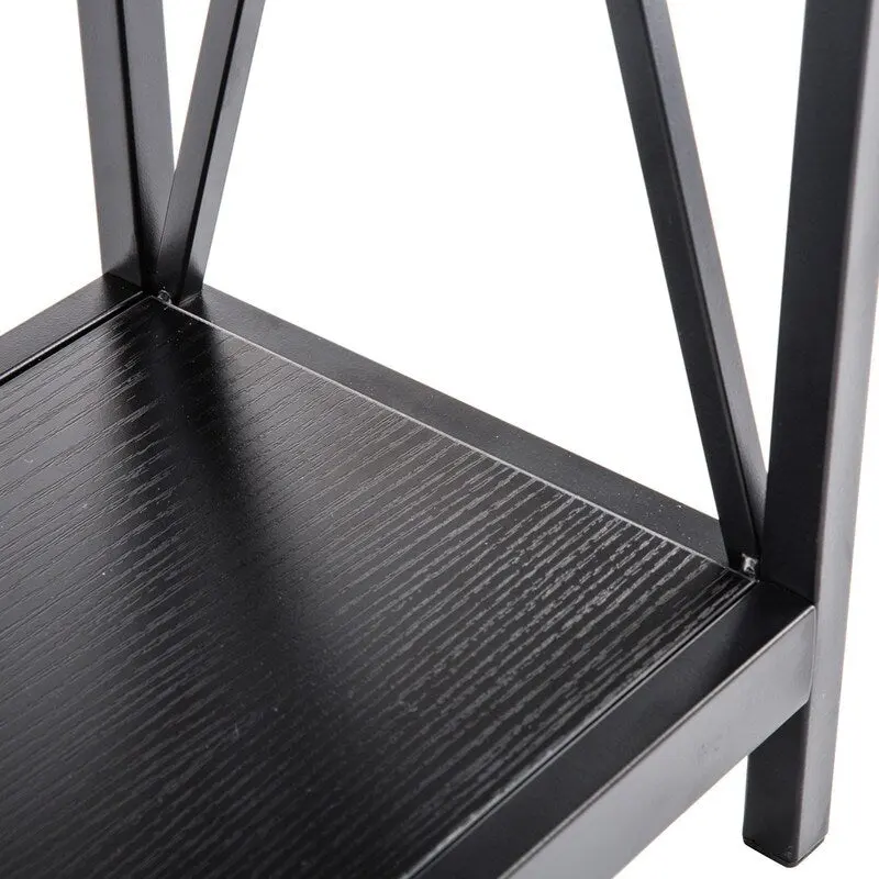 Triamine Board Cross Iron Frame Narrow Console Table