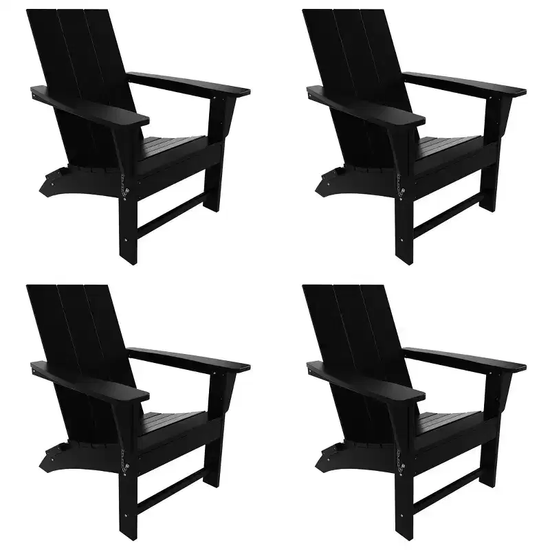 WestinTrends Ashore HDPE Folding Adirondack Chair (Set of 4)
