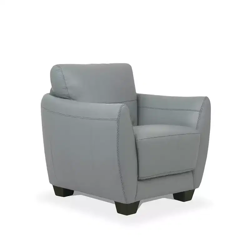 33" Valeria Chair Leather Green - Acme Furniture: Modern Polyester Upholstery, Wood Block Legs