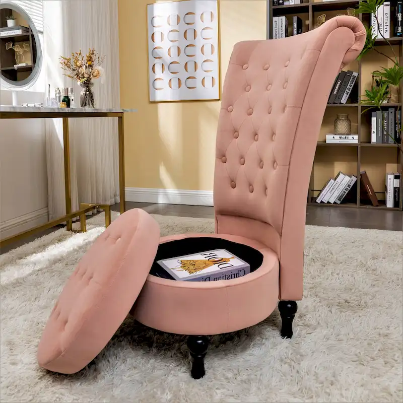 Gosser 20 Wide Velvet High Back Vanity Chair
