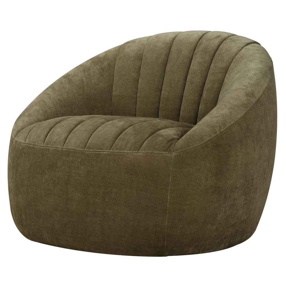 Solid Oak Rolled Arm Flax Ivory Boucle Accent Chair