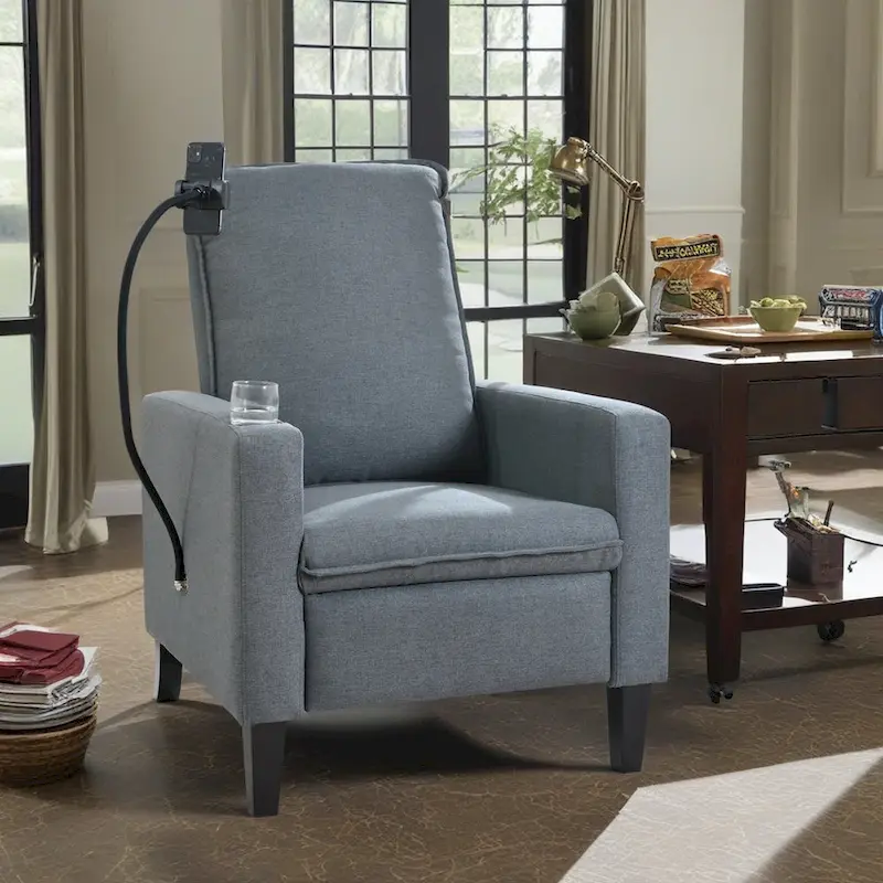 Adjustable Recliner Sofa with Cup Holder and Storage Pocket