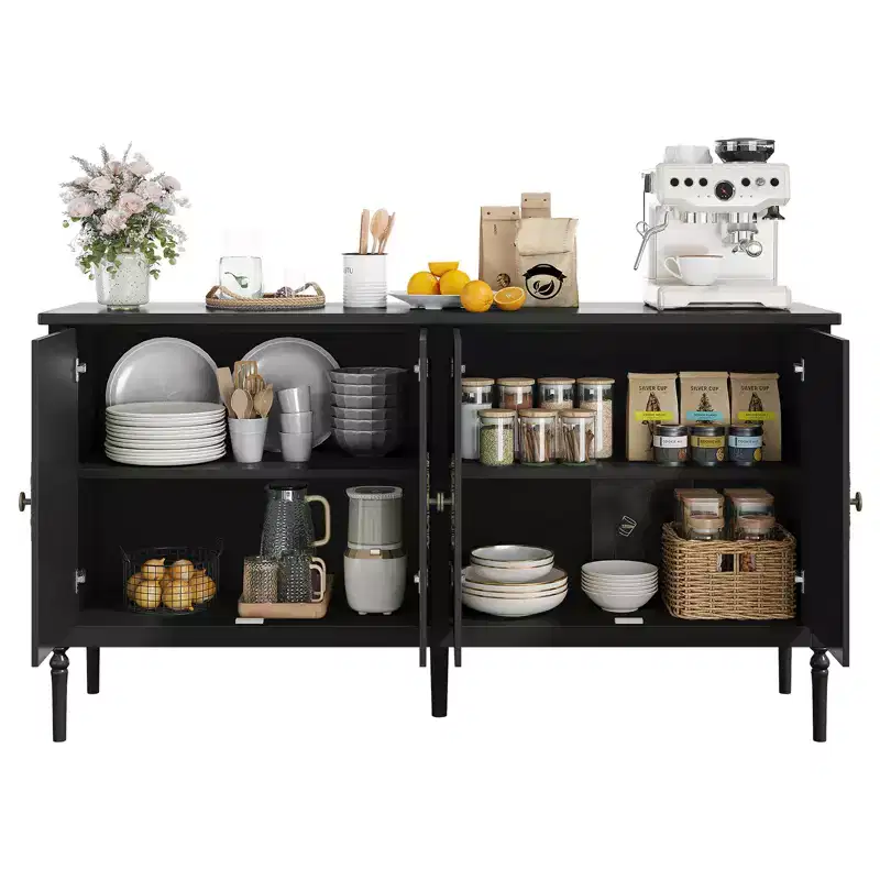 59 Inch Wide Buffet Cabinet with Storage Function, Kitchen Storage Cabinet, Wooden Console Table, Coffee Bar Decorative Cabinet for Dining Room