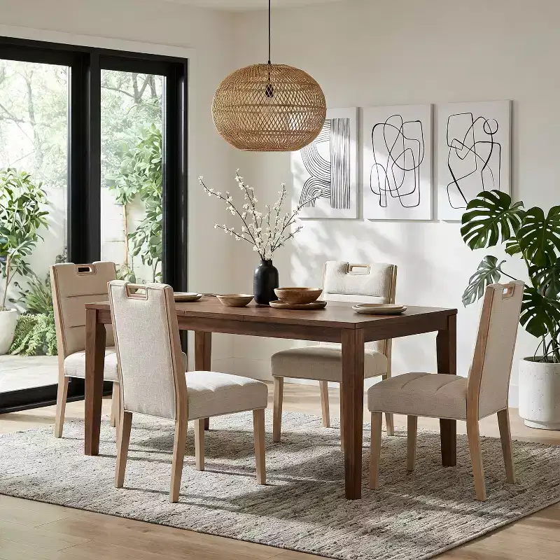 Christopher Knight Home Inho Modern Rubberwood Upholstered Armless Dining Chairs (Set of 4)